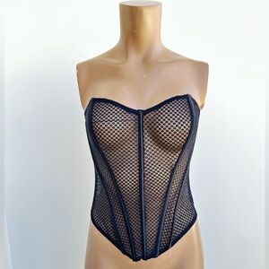 Black Mesh Corset Top